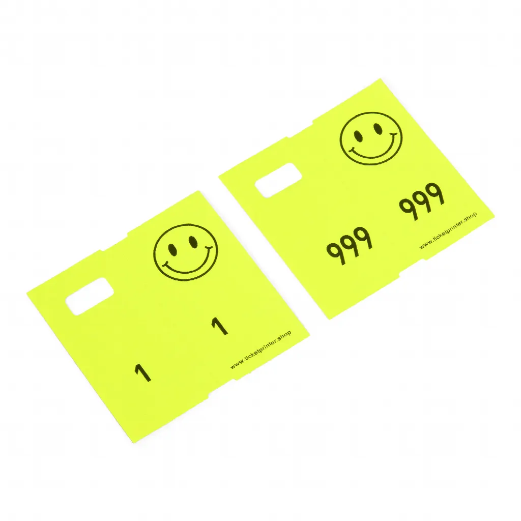 1000 numéros de garde-robe pré-imprimés, jaune fluo