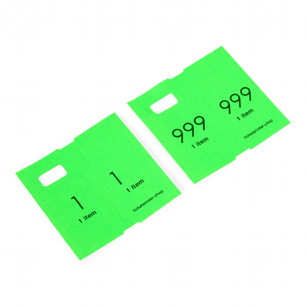 1000 numéros de garde-robe pré-imprimés, vert fluo
