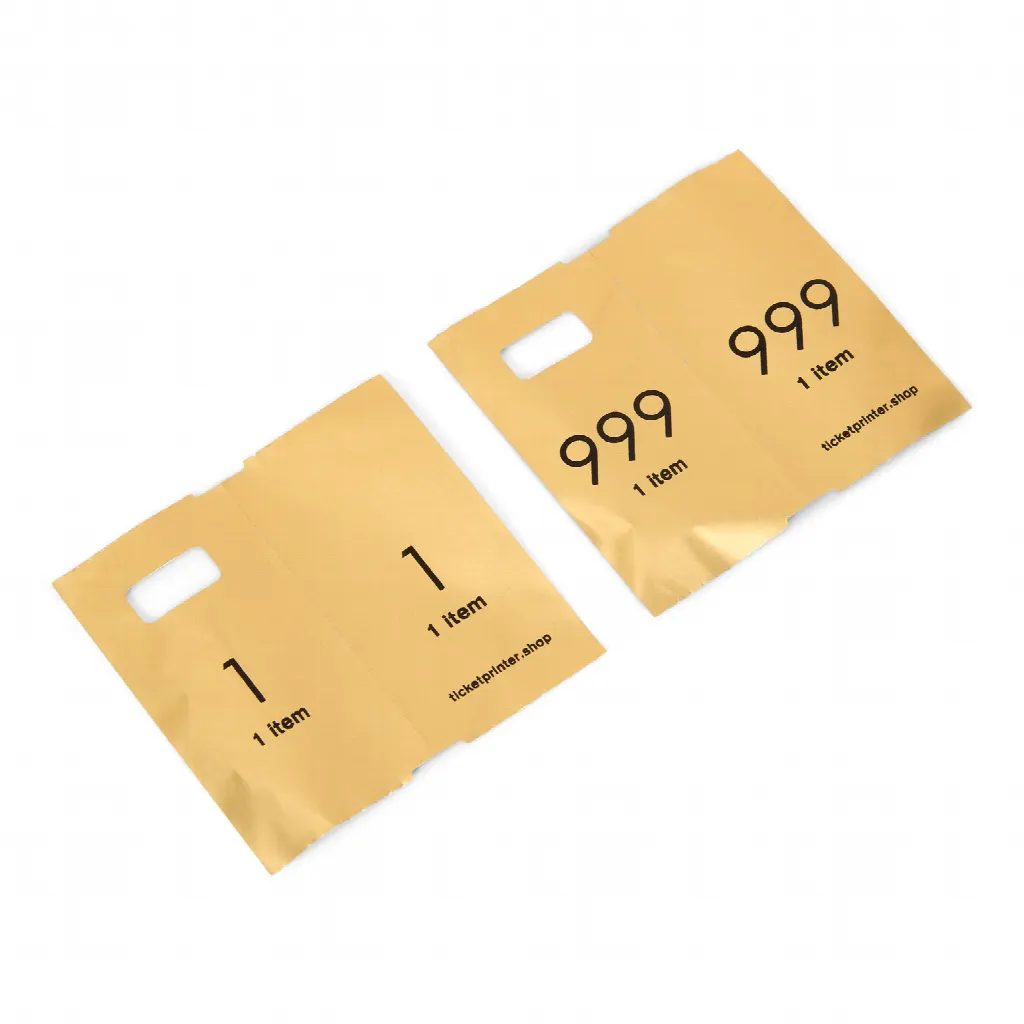 1000 numéros de vestiaire pré-imprimés, or avec impression noire