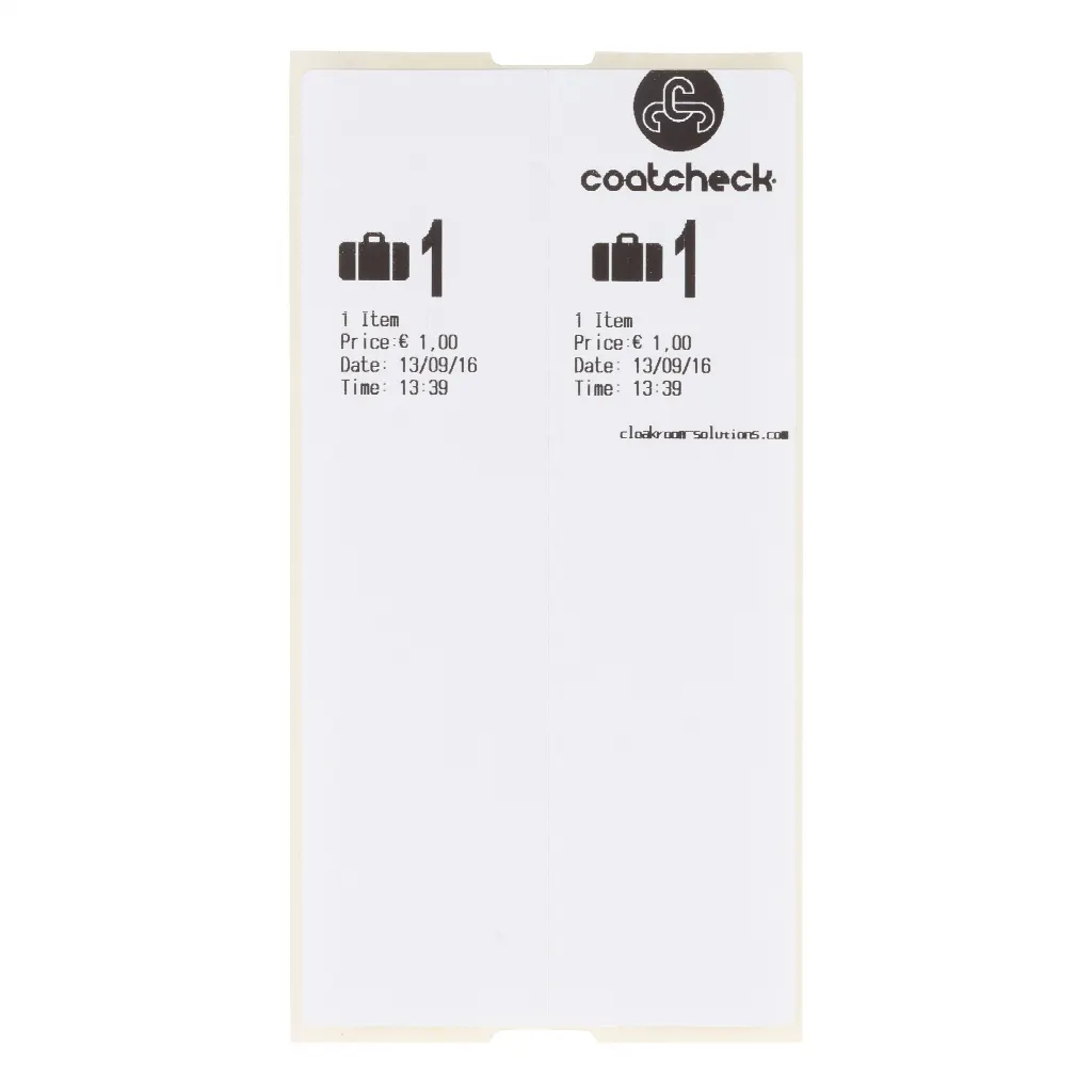 Etichette per bagagli CoatCheck, 14×160 biglietti, bianche