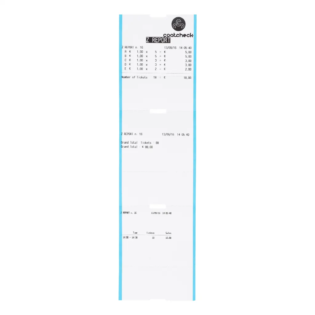 Rouleau Coatcheck, billets d’entrée sans souche, 14 x 325 billets, blanc/bleu | LMS800
