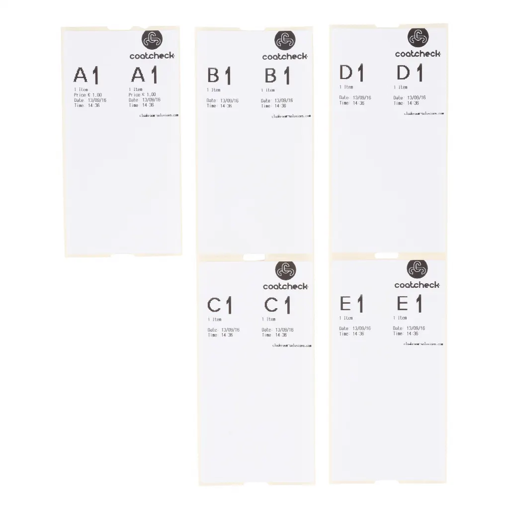 Etichette per bagagli CoatCheck, 14×160 biglietti, bianche