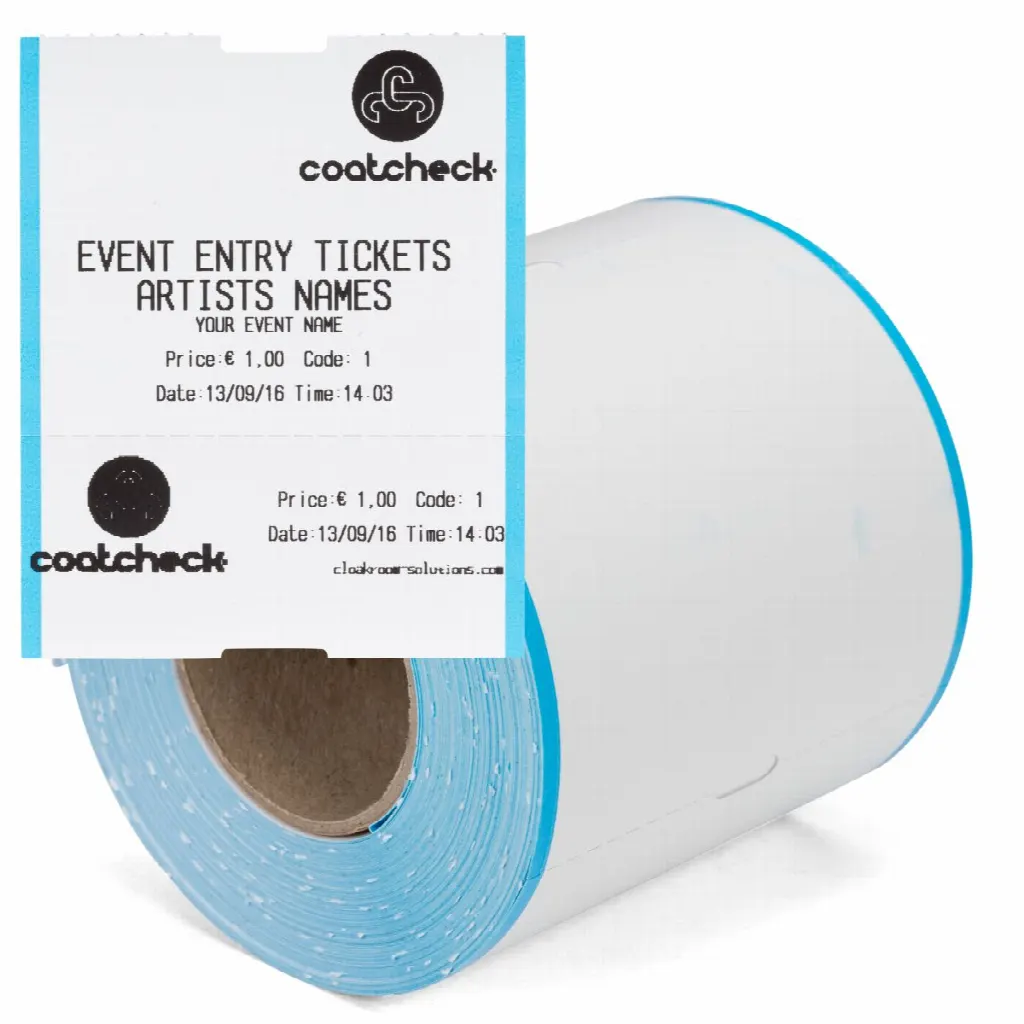 Rouleau Coatcheck, billets d’entrée avec souche, 14 x 260 billets, blanc/bleu | LMS810