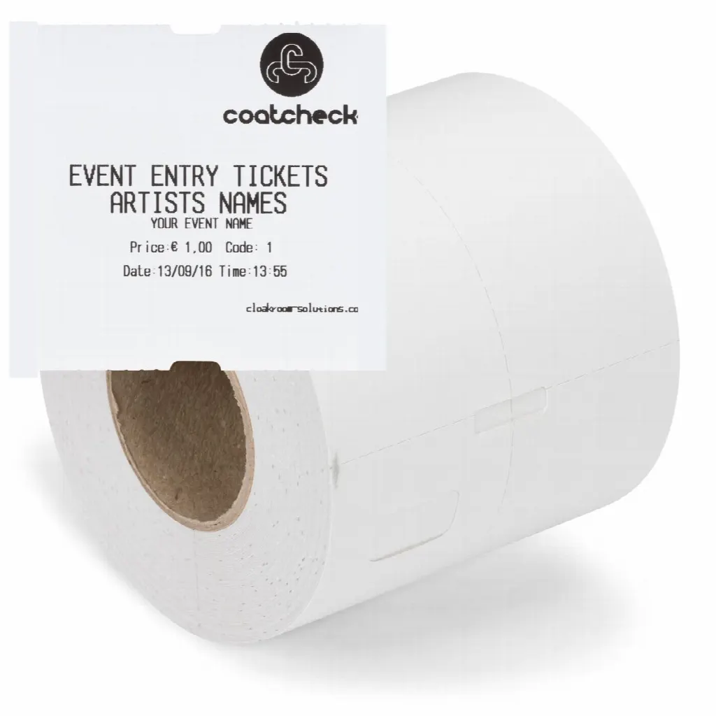 CoatCheck-Rolle, Eintrittskarten „Economy“ ohne Kontrollstreifen, 14×550 Tickets