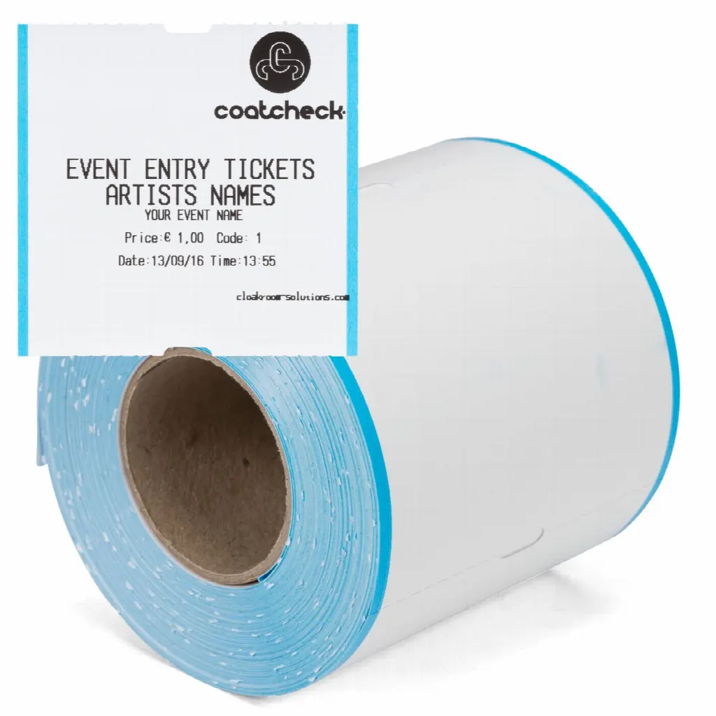 Rouleau Coatcheck, billets d’entrée sans souche, 14 x 325 billets, blanc/bleu | LMS800