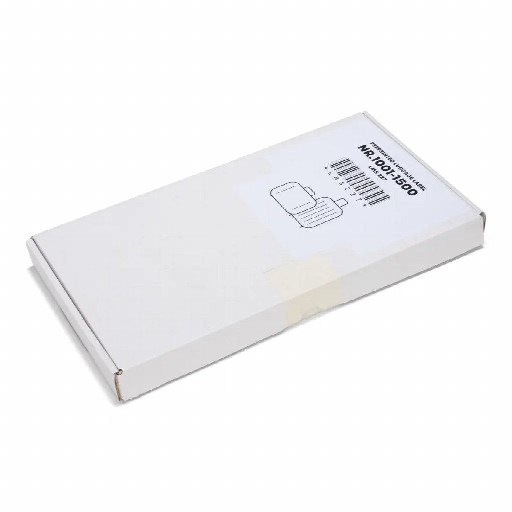 500 etichette per bagagli autoadesive prestampate, serie 1001-1500