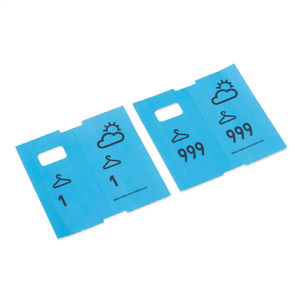 Garderobennummern in 5 Farben kaufen | 5×1000. Angebot: 4000 + 1000 Tickets gratis!