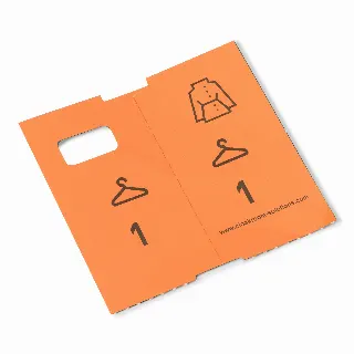1000 vorbedruckte Garderobetickets, orange